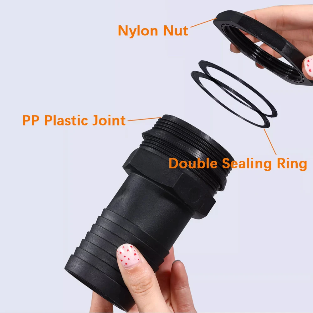 2 Pezzi Adattatore Per Tubo Da Giardino Con Tappo Filettato S60x6 - Raccordo In Ottone E Plastica Per Serbatoi IBC E Irrigazione