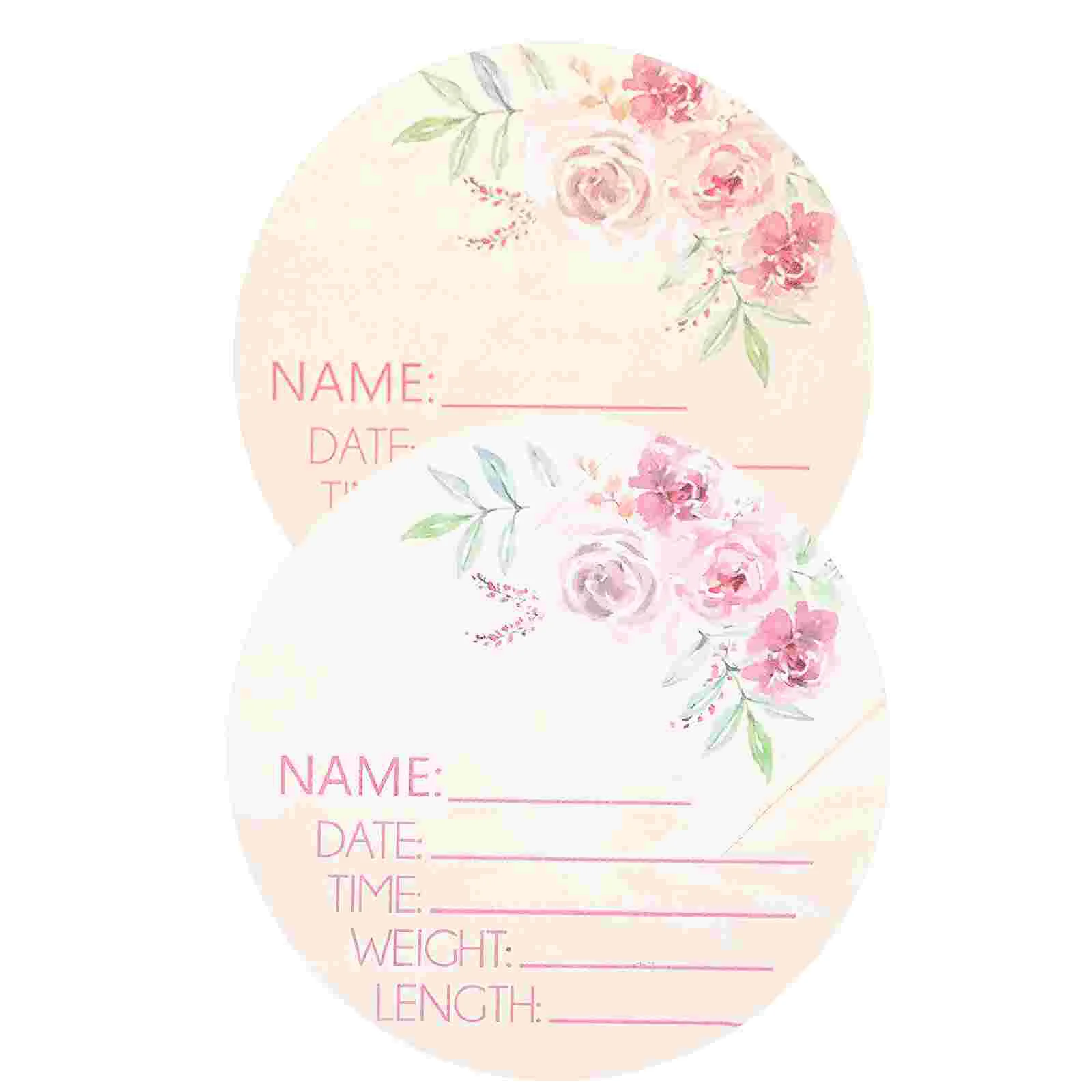 

2 Pcs Baby Photo Plates Name Signs Personalized Baby Announcement Board for New Nursery Birth Hospital Wood