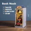 Robotime Wooden Book Nook Dollhouse Kit Puzzle House Model Building Kits with LED Lights Sakura Densya Sunshine Town Gardenhouse 4