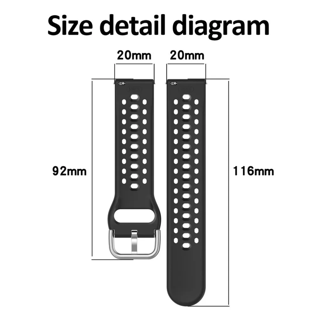 Women's Breathable Sport Silicone Watchband - Soft Replacement Strap