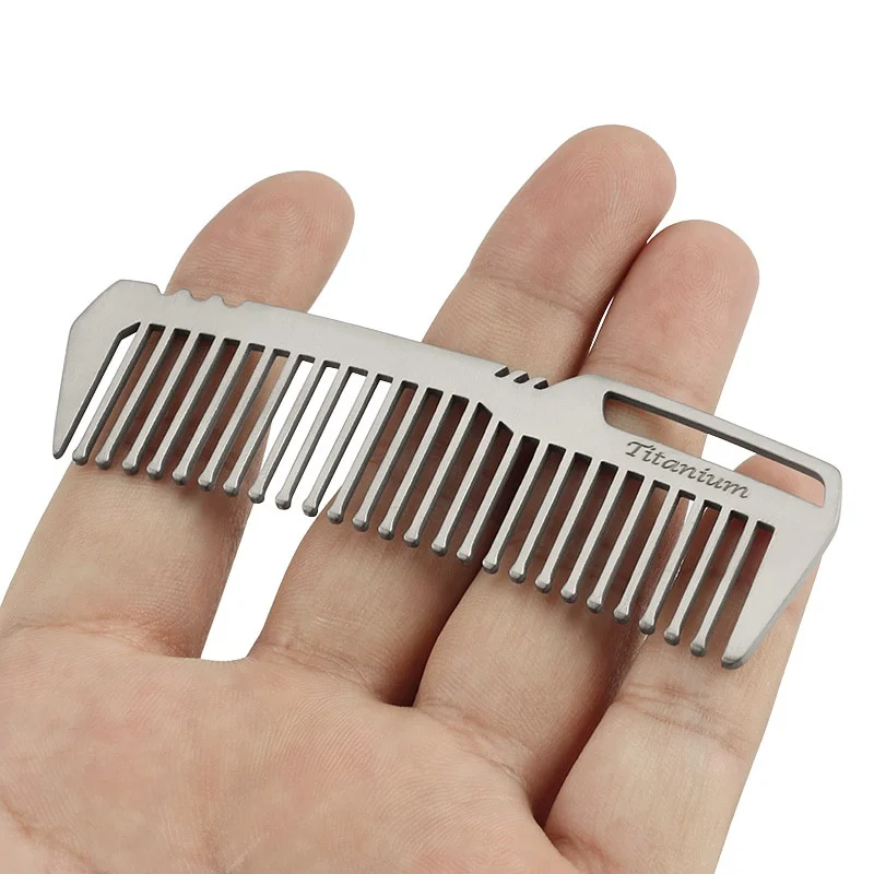 Compact Titanium Alloy Hair Comb - Ultra-Light & Portable for Outdoor and Barber Use