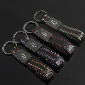 가죽 자동차 키 링 탄소 섬유 키 체인 버클 장식, VW R 로고 보라 골프 파사트 티구안 제타 키 체인 액세서리, 신제품
