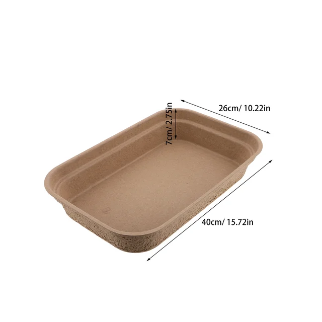 2Pcs Spacious Pulp Cat Litter Box with High Sides Splash Proof for Large Cats Easy Maintenance Open Top Lightweight for Home Or 3