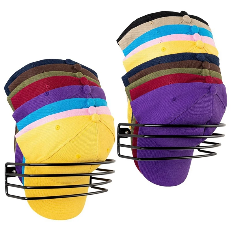2Pcs Wall Hat Rack For Wall, Door And Closet, Metal Hat Organizers For Baseball Caps, Ball Cap Holder 1