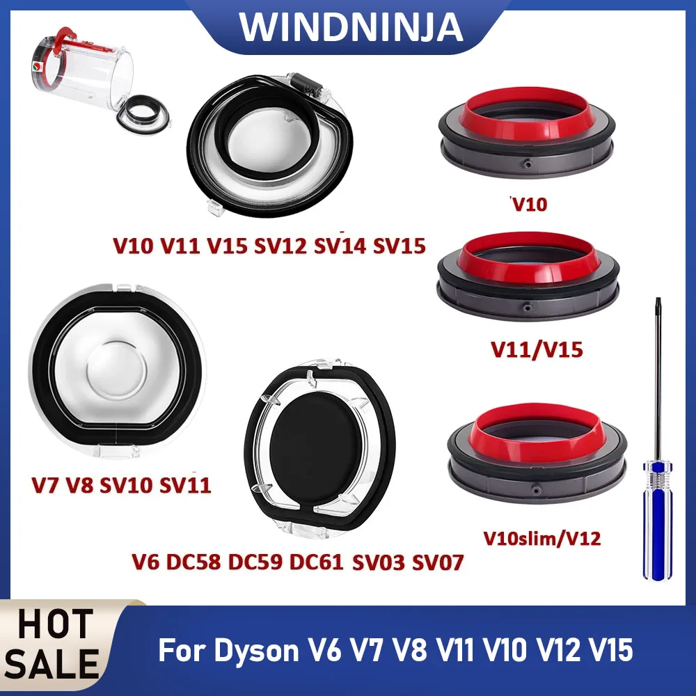 Enhanced Vacuum Dustbin Sealing Ring and Dust Cup Base Lid