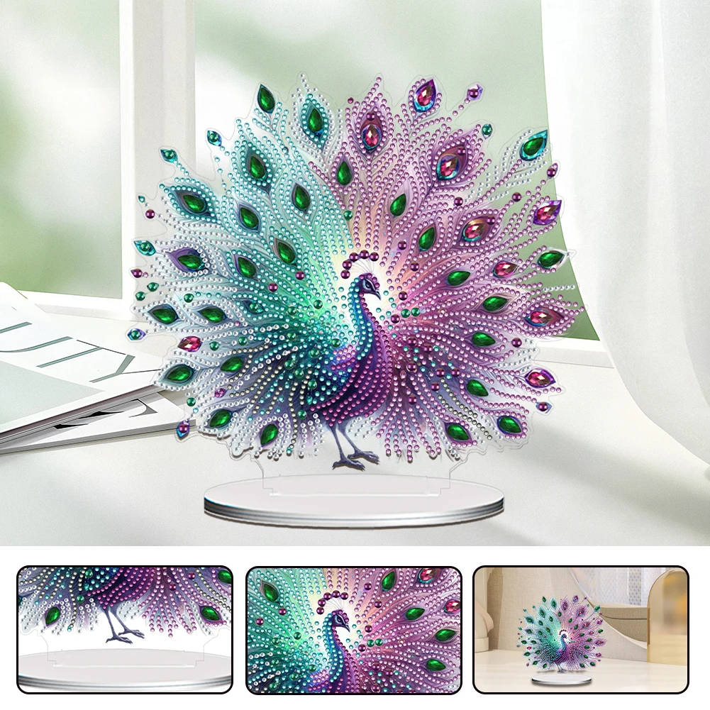 5D DIY Diamond Art Tabletop Decorations Acrylic Special Shape Animals Diamond Painting Desktop Decorations for Home Office Decor
