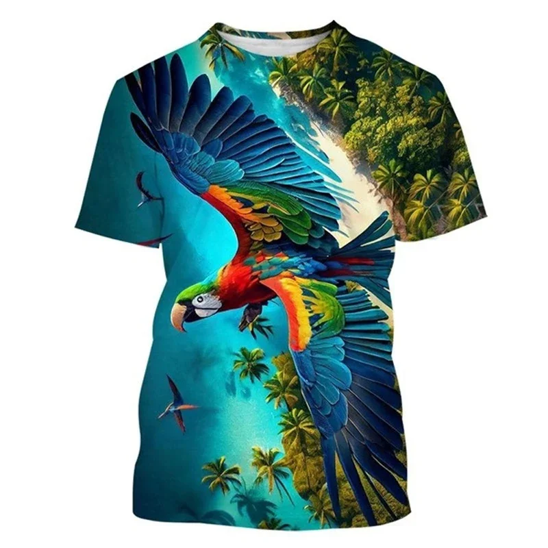 3D-Printed-Cute-Animal-Parrots-T-Shirt-Psittaciformes-Graphic-T-shirts ...