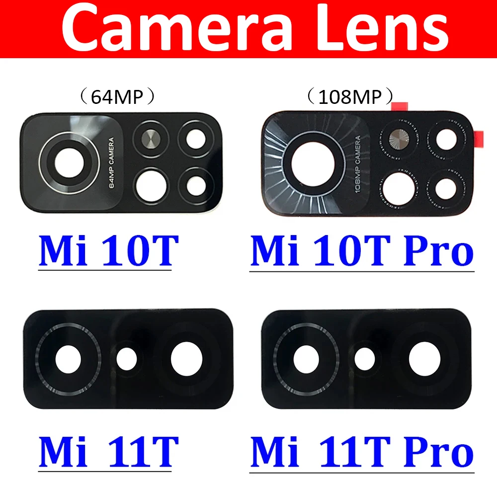 Back Rear Camera Glass Lens Cover phone back cover phone camera lens glass phone back cover camera lens cover For Xiaomi Mi 10T Pro Mi 11T Pro 9T With Adhesive