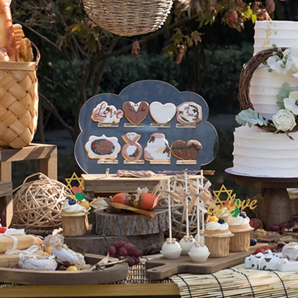 Display Rack Cake Stand Decorative Acrylic Cloud Cupcake Holder Clear Dessert Wedding Donuts Holder Biscuit Macaroon Tools Party