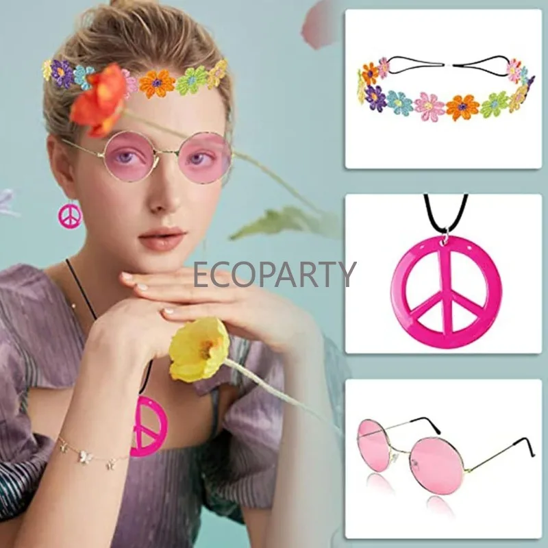9 stuks vrouwen hippie kostuums set 60s jaren 70 vrouwen fringe hippie vest oorbel ketting hoofdband kwastje benen set 9 stuks vrouwen hippie kostuums set 60s jaren 70 vrouwen fringe hippie vest oorbel ketting hoofdband kwastje benen set