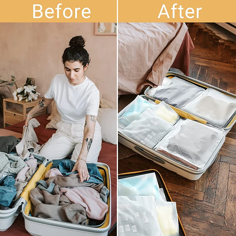 Zip Lock Bags 10PCS Travel Frosted Ziplock Bag PE Storage Bag Plastic Zipper EVA Translucent Ziplock Waterproof Packaging