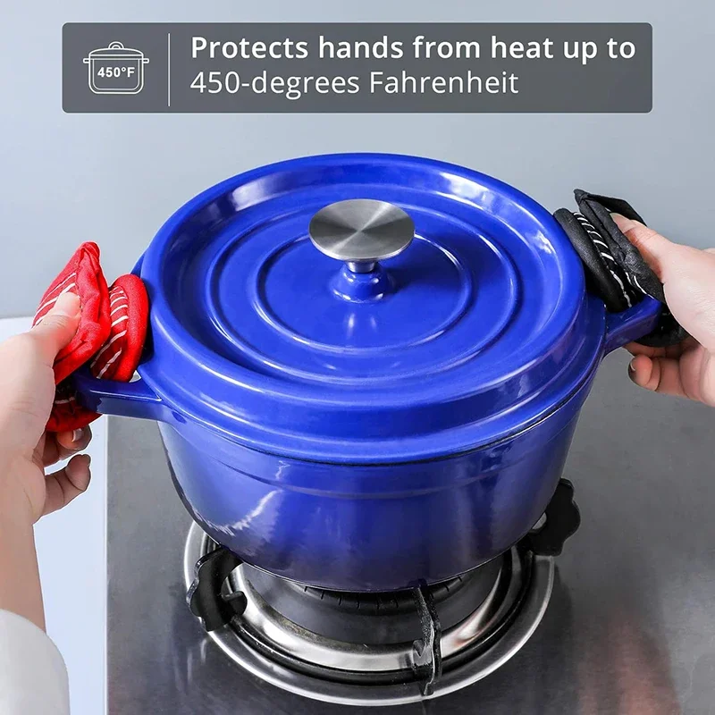 Pan Handle Sleeves 2Pcs Heat-Resistant Skillet Oven Mitts Hot Handle Covers Kitchen BBQ
