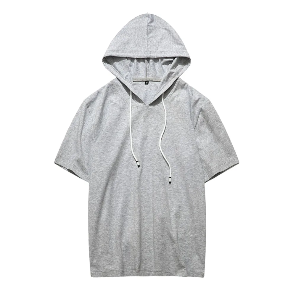 Men's Hooded Short Sleeve Shirt  Short Sleeve Hoodie Men Cotton - Mens Short  Sleeve - Aliexpress