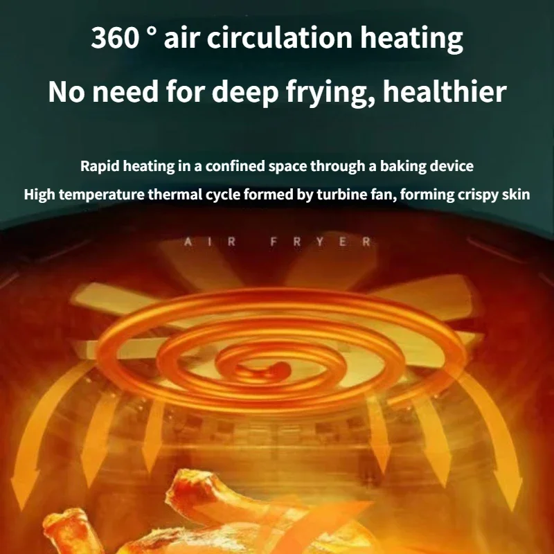 8.5L Smart Air Fryers Large-capacity Household Multi-functional Smart Oil-free Smokeless Electric Oven AirFryers 220V 6