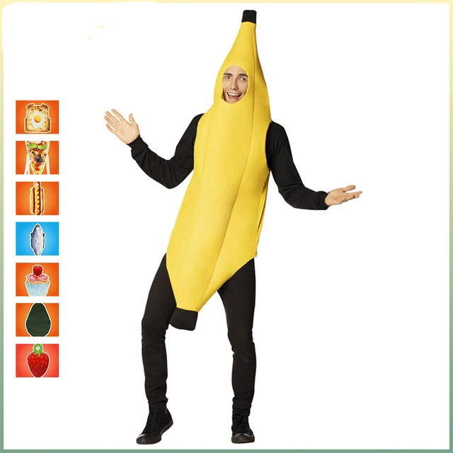 Disfraz divertido de plátano pintado para adultos, mono de Mascota de  fruta, fiesta de cumpleaños de