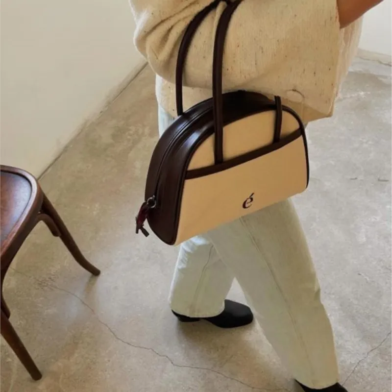 JIAERDI Retro White Y2k Hand Bag Purse Women 2025 Handle Casual Half Moon Bowling Bag Female Vintage Harajuku Handbag Aesthetic