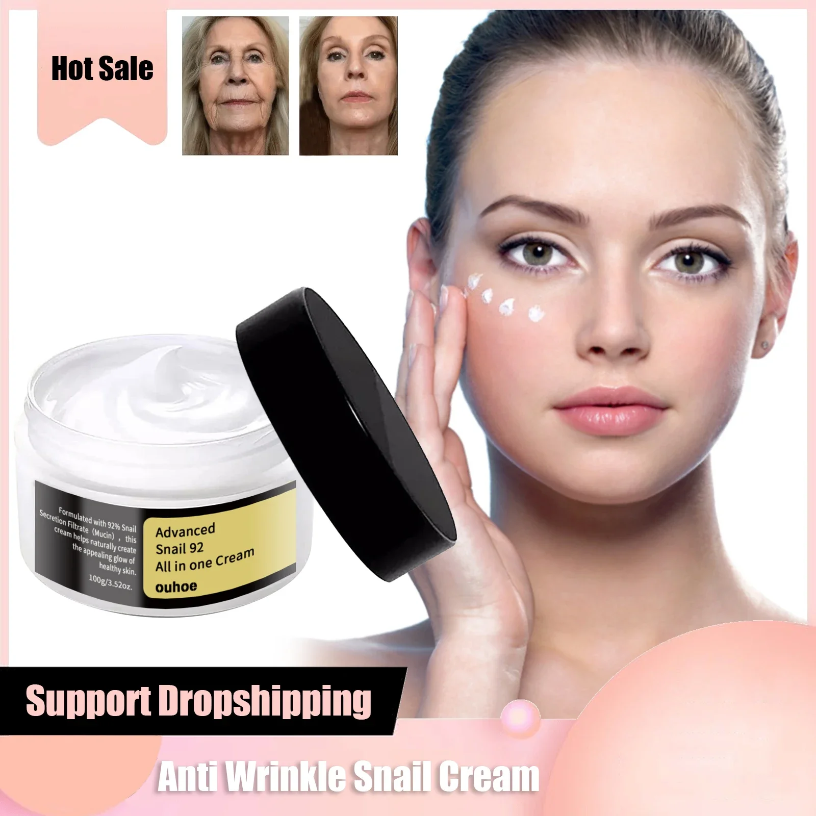 

Anti Wrinkle Cream Snail Serum Face Moisturizer Anti Aging Face Lifting Nourishing Repair Snail Cream Korean Original Essence