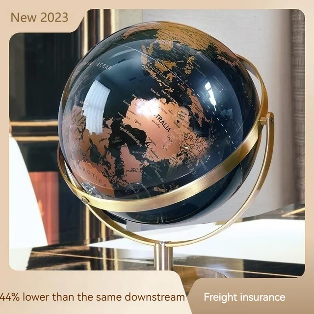 14/20/23cm Black Gold Rotating Globe british Home Office Decoration European Style Creative Handicraft Decoration Globe 1