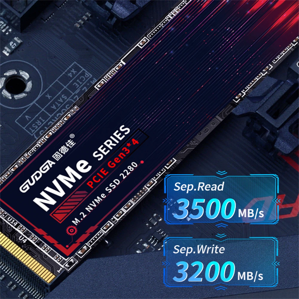 GUDGA M.2 SSD NVME 128GB 256GB 512GB 1TB M.2 2280 PCIe 3*4 Hard Disk Internal Solid State Drive For Laptop Desktop Game Console