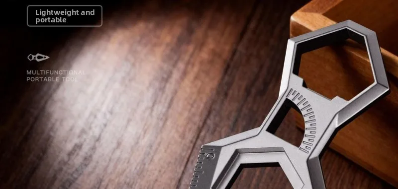 9-in-1 Stainless Steel Keychain, Portable Bottle Opener, Protractor, Ruler, Screwdriver, Wrench, Pocket EDC Tool.