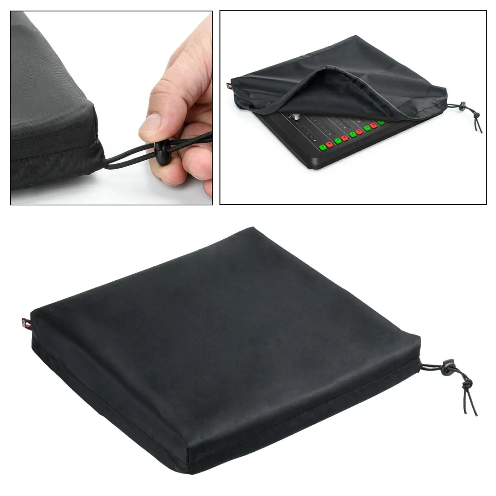 Dust Cover Audio Mixer Cover Ventilated Waterproof Nylon Black Drawstring Audio