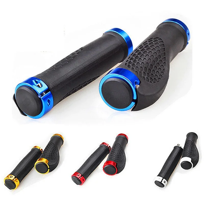 Ergonomic Anti-Skid Double Lock Bicycle Handlebar Grips - Black, Gold, Blue