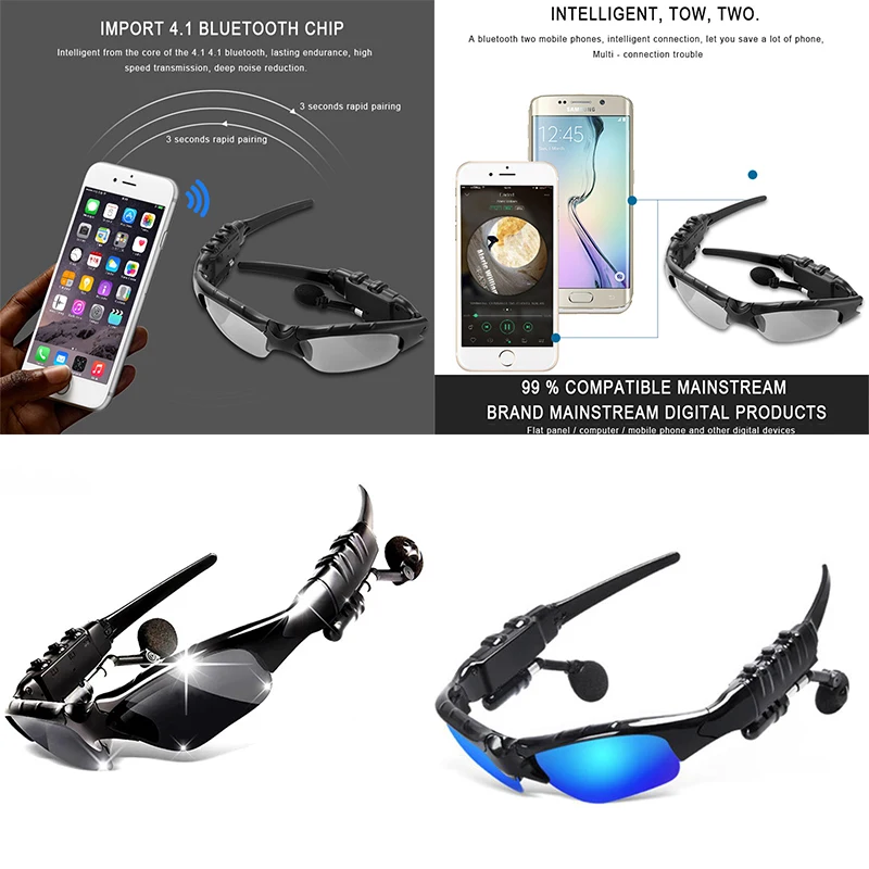 Sports Stereo Wireless Bluetooth Headset Glasses Telephone Polarized Driving Men s Women s Sunglasses Goggles Riding