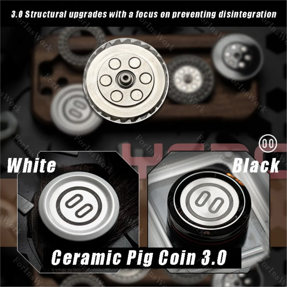 YEDC Ceramic Pig Coin 3.0 Haptic Coin&Ratchet Metal Magnetic Decompression  Push Slider EDC Fingertip Gyro - AliExpress