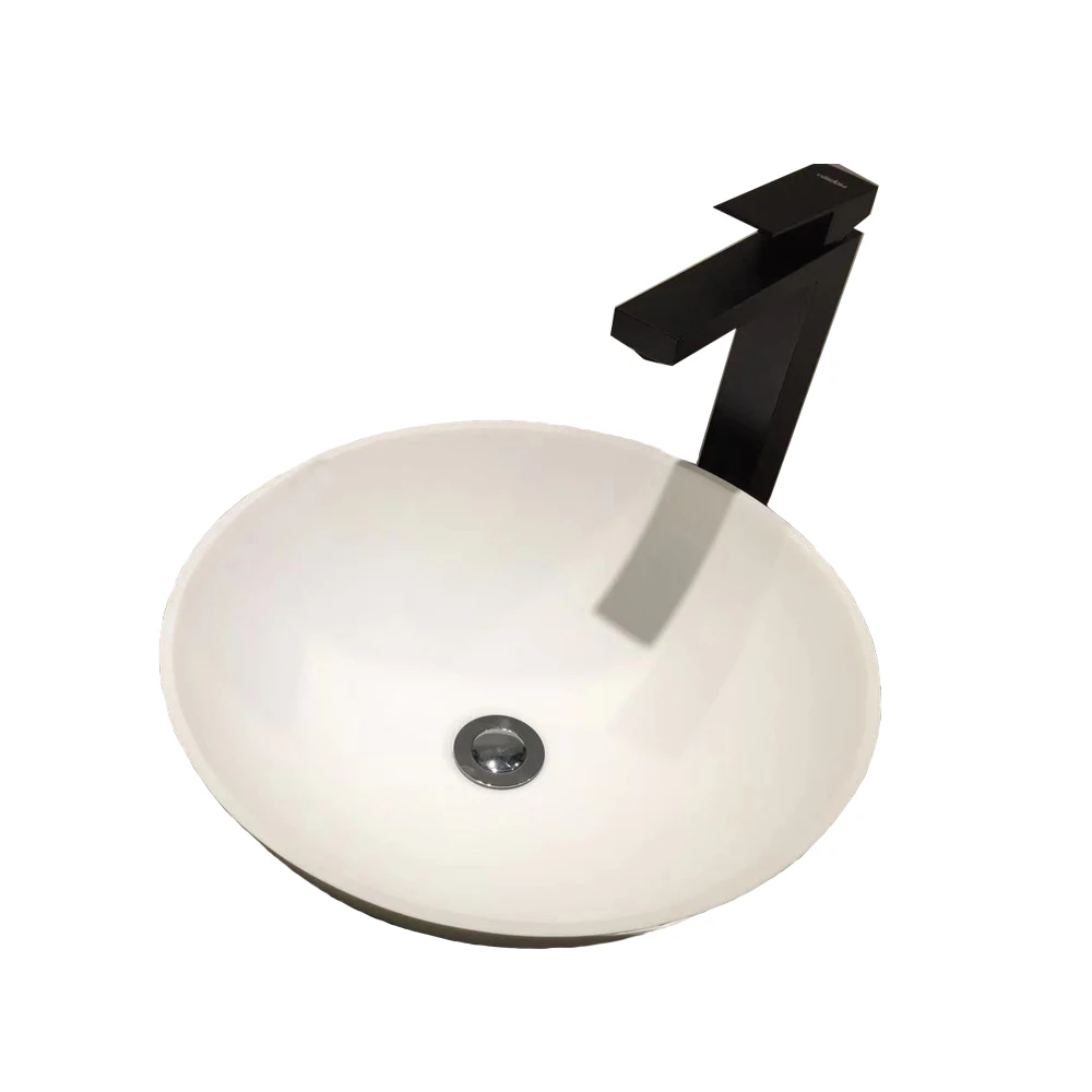 400mm Round Ultrathin Solid Surface Resin Counter Top Vessel Sink
