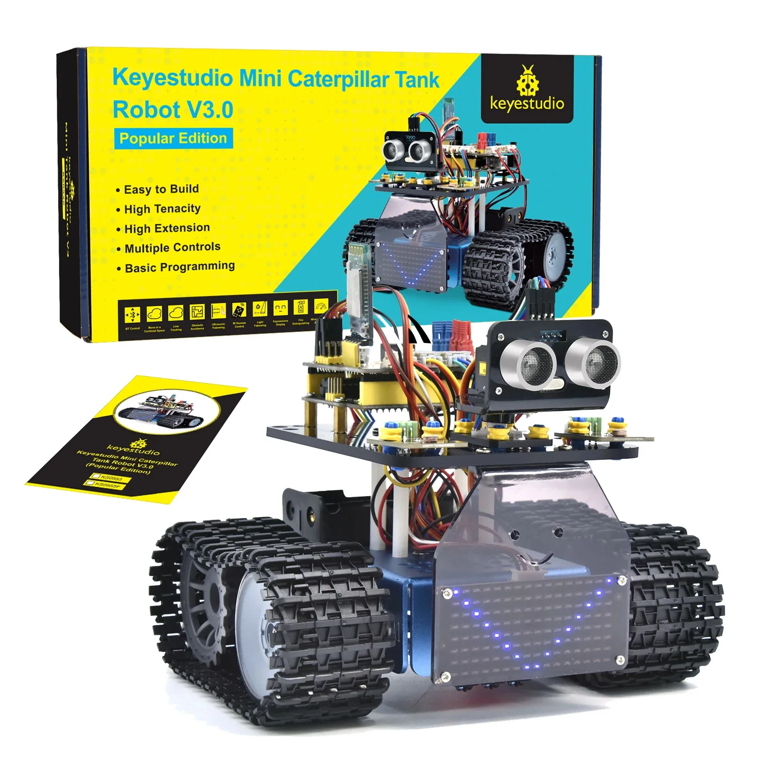 Newly Version! Keyestudio Mini Tank Robot Car V3.0 For Arduino Robot