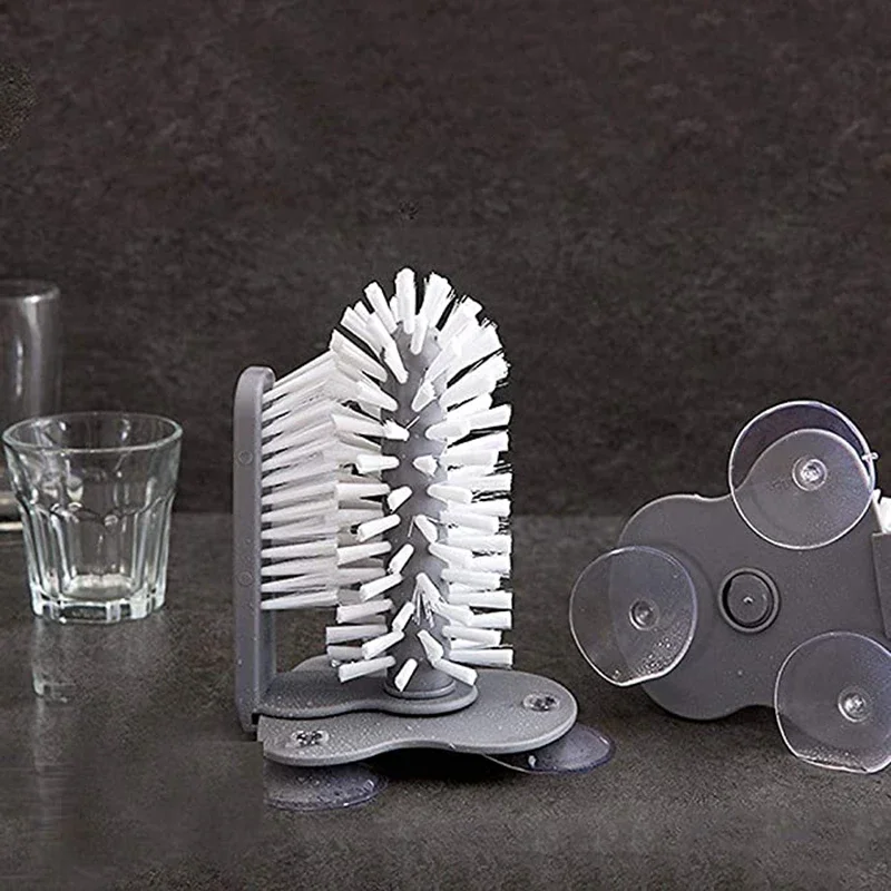 Sink Water Bottle Cleaning Brush Glass Cup Brush Goblet Mugs Cleaner Strong Suction Lazy Clean Brush Cup Glass Bar Kitchen Tools 6