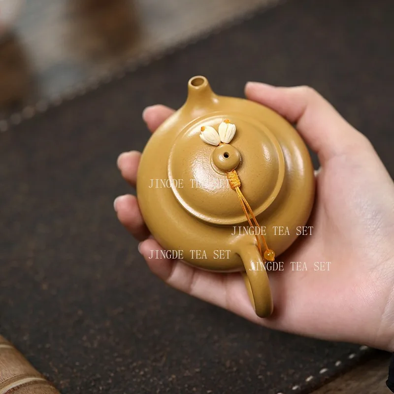 120ml Chinese Yixing Purple Clay Teapot Handmade Teapot Made of Gold and Vermilion Clay Household Teapot Tea Set Accessories