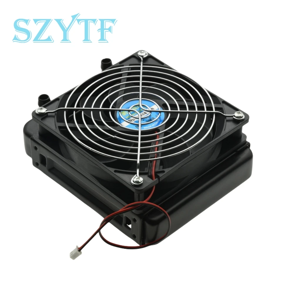 Low Noise 120 x 120mm Water Cooling CPU Cooler Row Heat Exchanger Radiator with Fan 1pcs