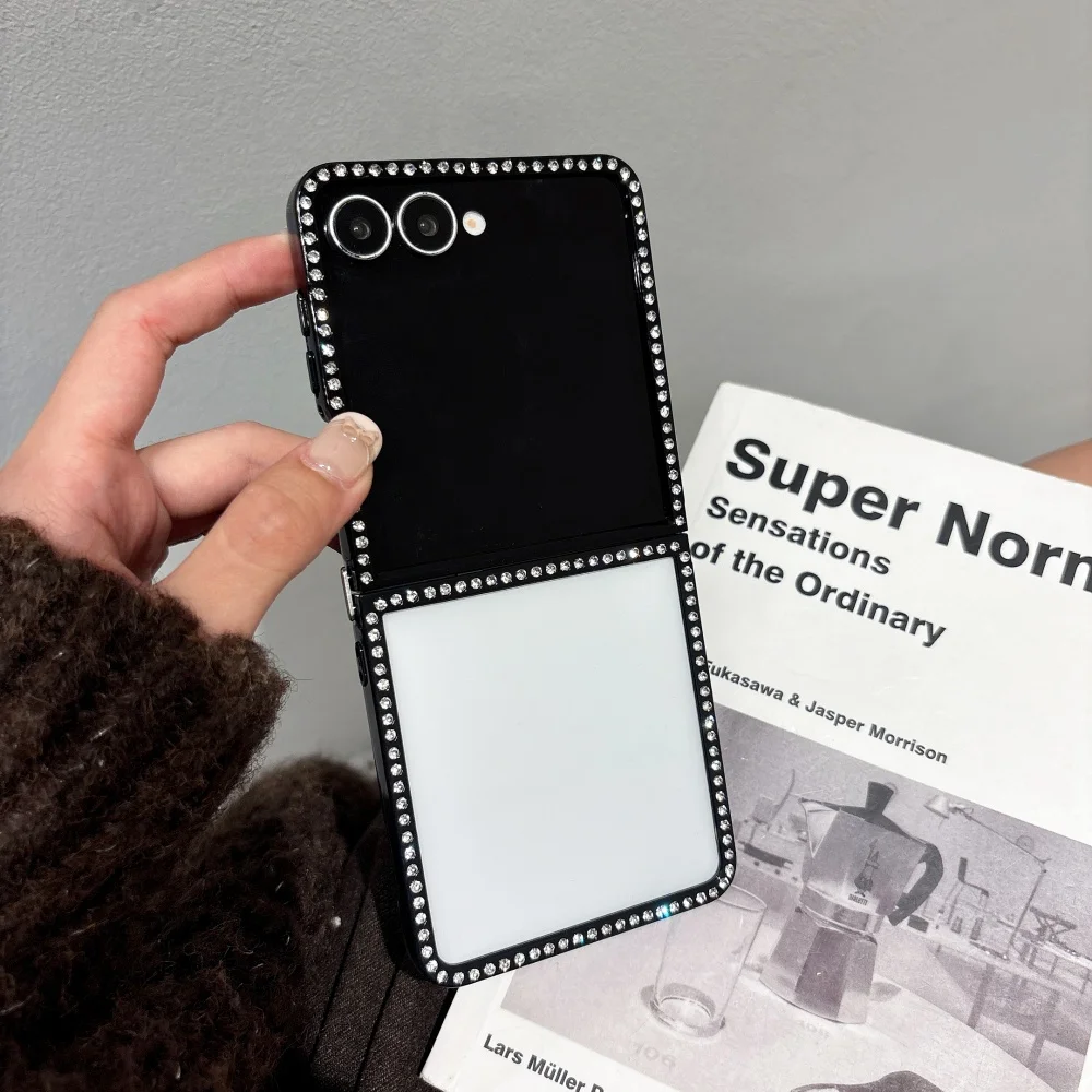 Elegant Bling Glitter Transparent Folding Phone Case - Luxury Shockproof Bumper Cover Accessories