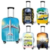Car Go Travel Camping Print Luggage Covers 18-32 Inch Elastic Trolley Case 3D Map Plane Protective Anti-dust Suitcase Cover 1
