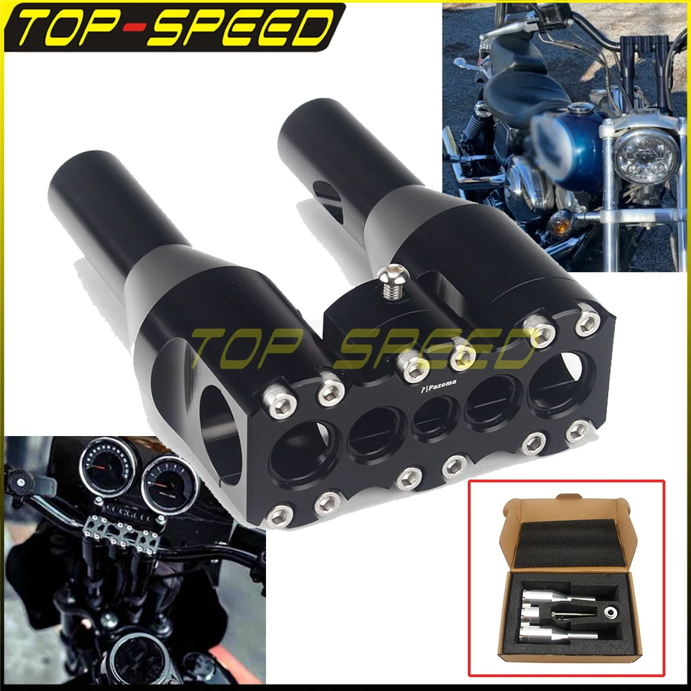 Kit Riser Per Manubrio Verticale Per Manubrio Verticale Per Moto Muslimb Per Harley Dyna Street Bob Sportster Softail Road King