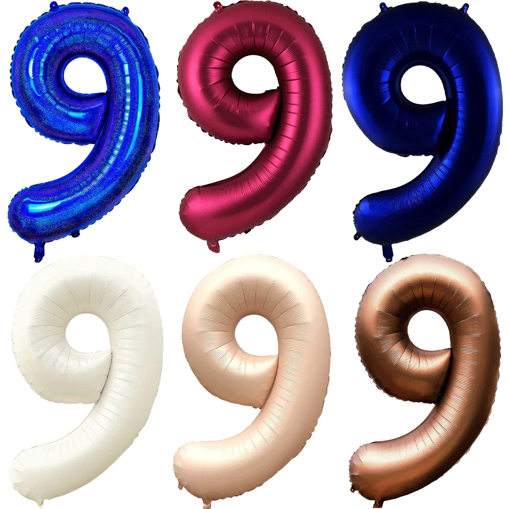 Große Zahlenballons, 40 Zoll, große 9-Ballon, Nummer 1, 2, 3, 4, 5, 6, 7, 8, 9, Geburtstags-Zahlenballons, Bachelorette-Jubiläumsdekoration