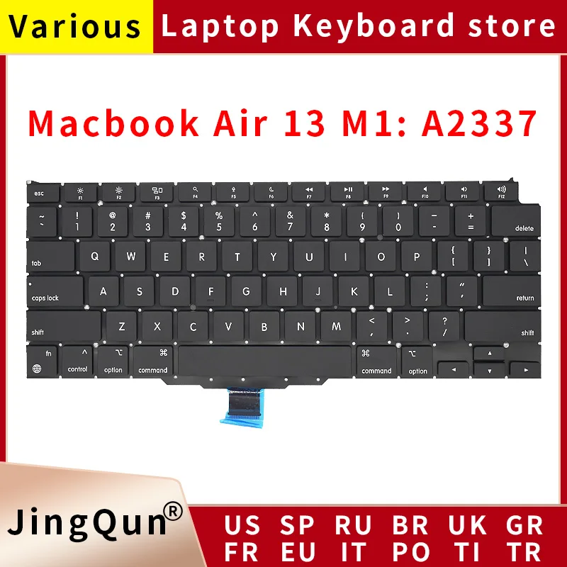 

Новая клавиатура для ноутбука A2337, сменная клавиатура для Macbook Air 13 "M1 A2337, US UK FR SP IT DE RU AE, раскладка 2020 года