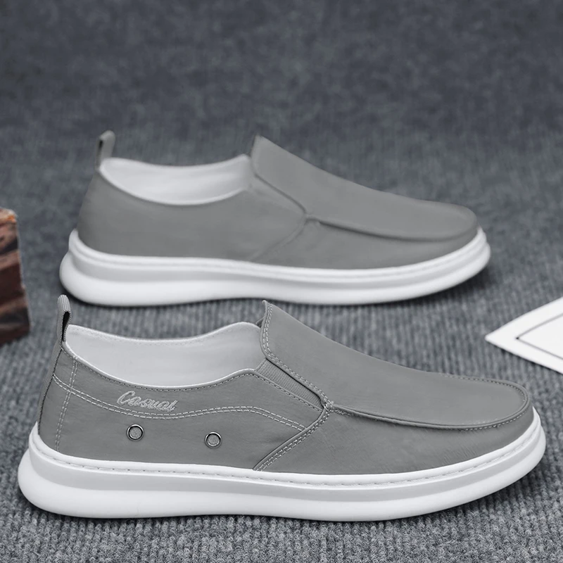 

Мужские повседневные холщовые Лоферы без шнуровки, дышащие, нескользящая обувь для прогулок, модные легкие удобные кроссовки для мужчин