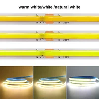 5m 10m 20m 50m COB LED Strip Light 220V Flex Tape Lamp with IC Chip High Bright 240 LEDs Linear Lighting RA90 Warm Natural White 2