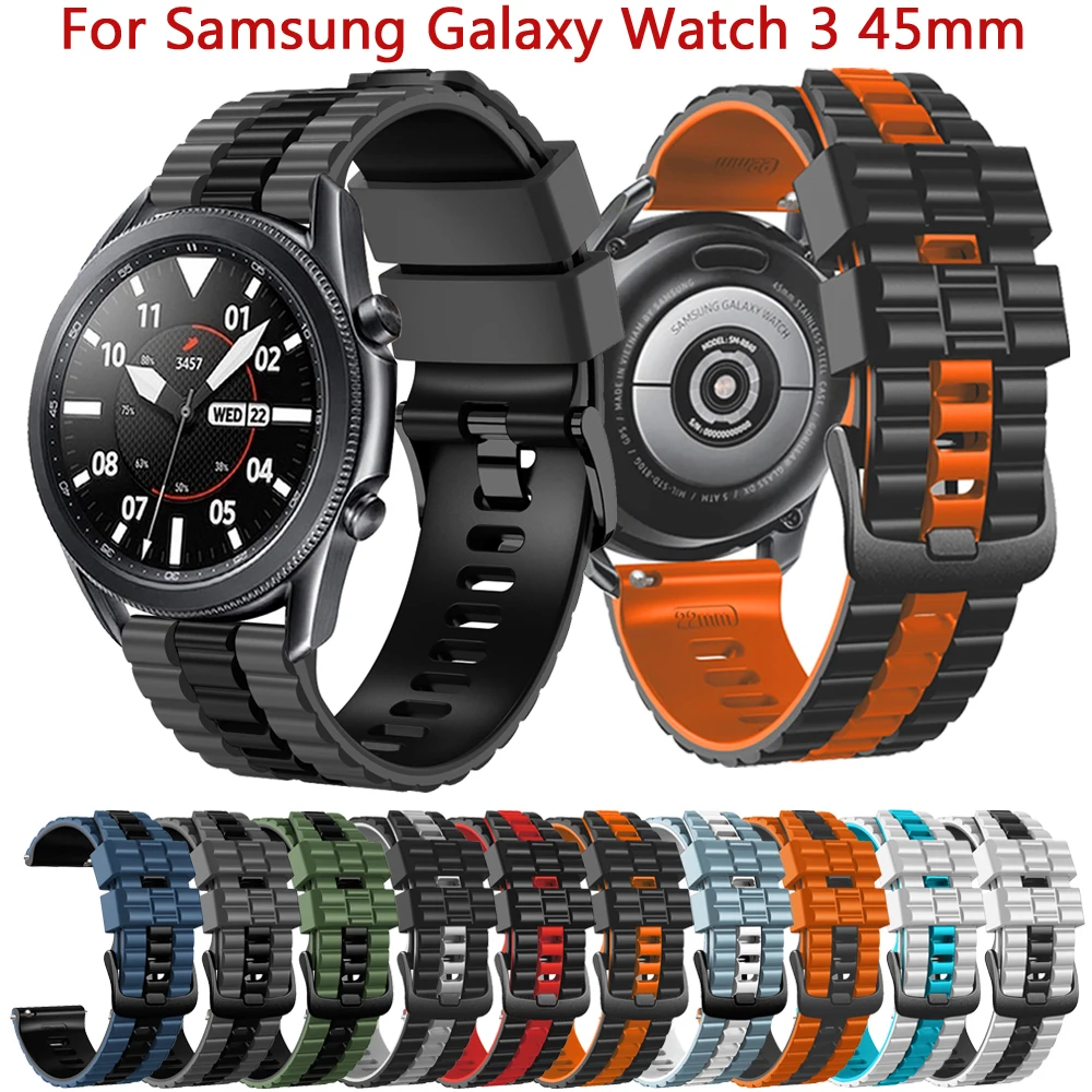 

Ремешок силиконовый для Samsung Galaxy Watch 3 45 мм 46 мм Gear S3 Frontier Classic, спортивный смарт-браслет, аксессуары, 22 мм