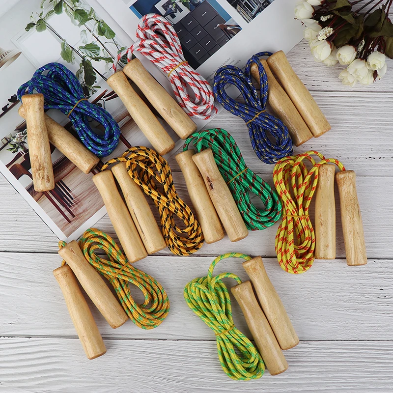 Wooden Handle Skipping Rope 1 Pcs jump rope Color Random Gym Fitness Equipment School Group Sports Multi Person Jumping Rope