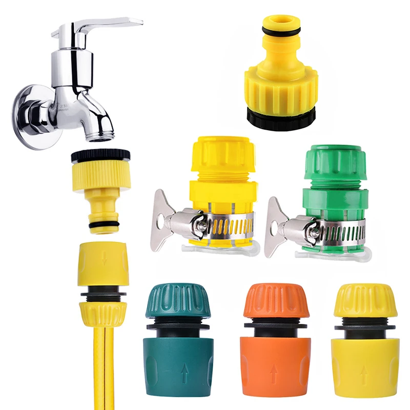 

1/2" Garden Hose Quick Connector Fittings Universal Faucet Tap Adapter Female Thread Nipples Joints Water Pipe Tube Irrigation