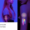 Fluorescent Sticker Luminous Temporary Tattoos Stickers UV Glow Fluorescent Bull Tattoo Waterproof For Body Art Decals 5