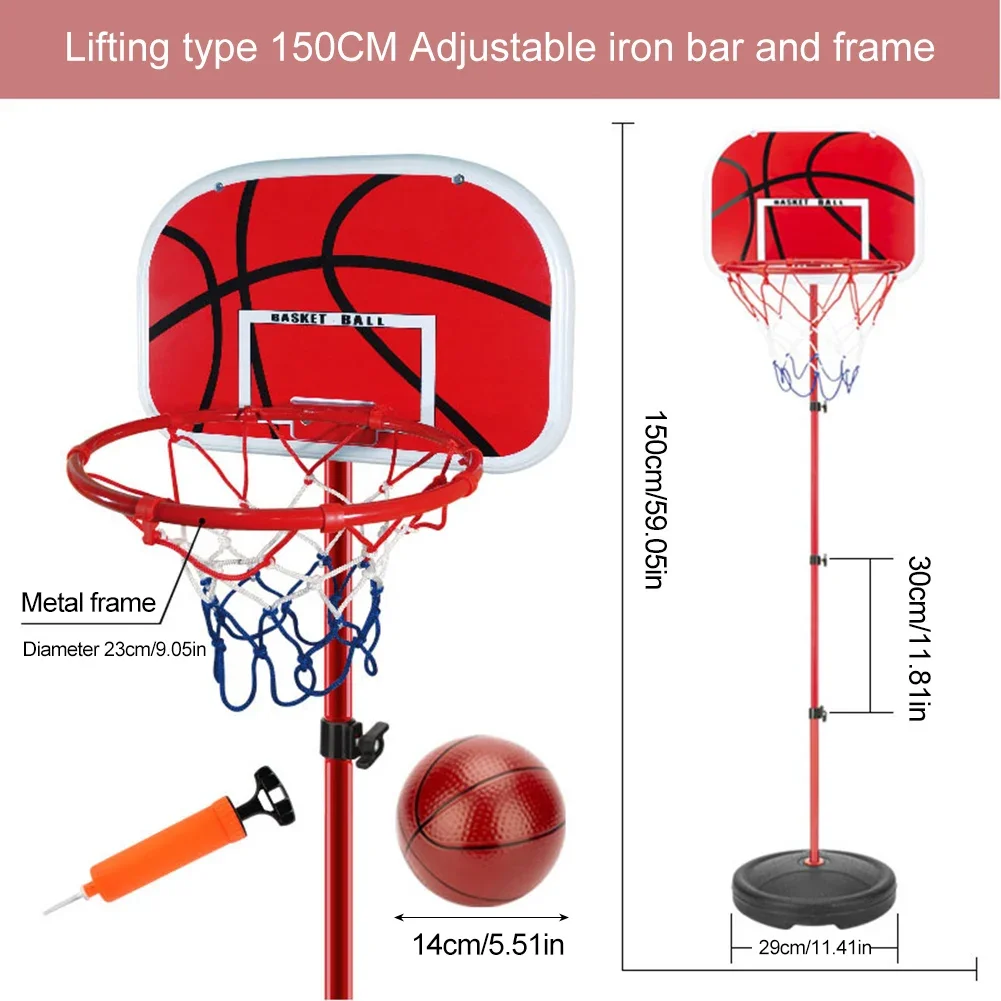 Basketball Goals with Ball and Pump Basketball System Adjustable Basketball Hoop Set Indoor Outdoor Play for Kids