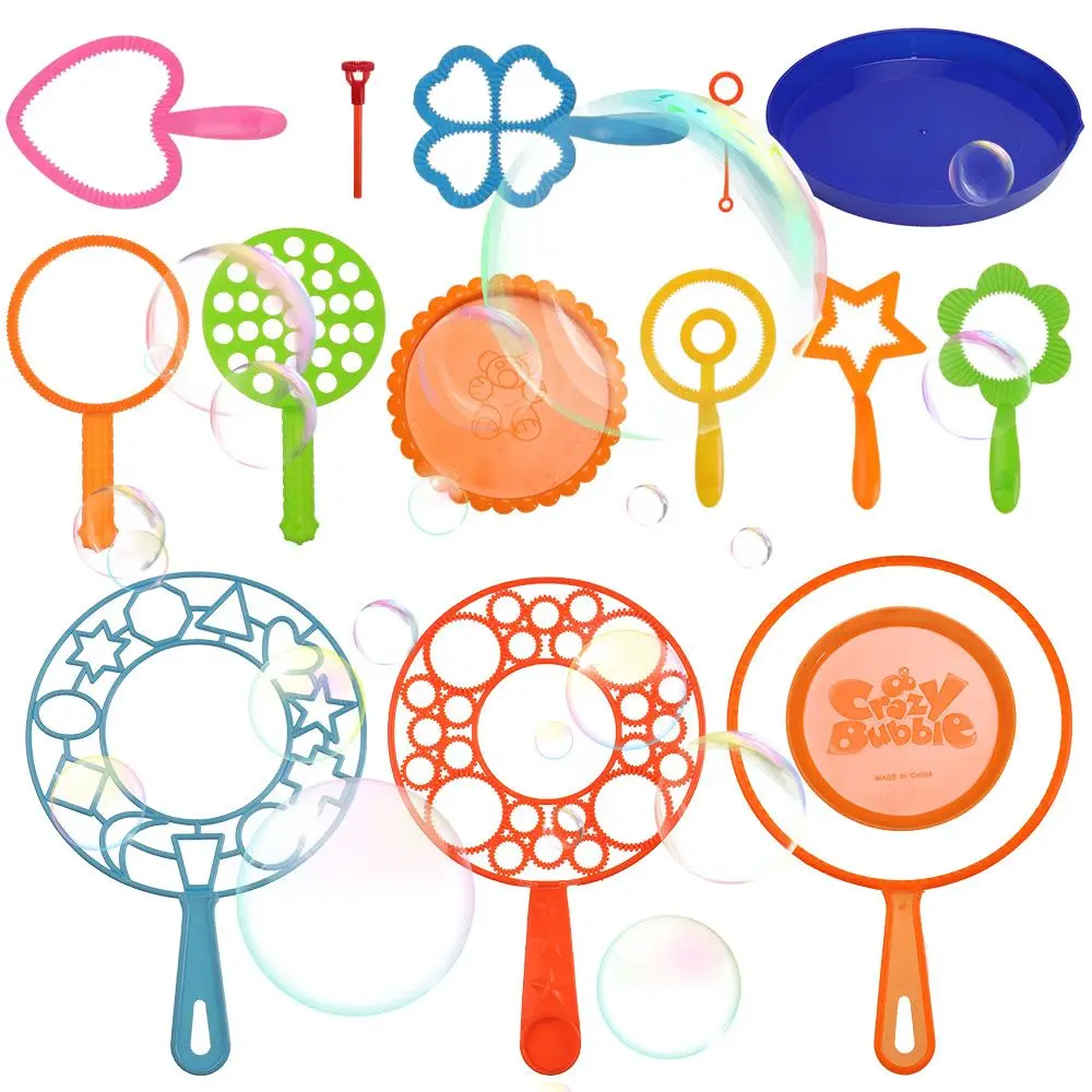 Hot Sale Kids Toys Children Bubble Wand Outdoor Fun Soap Bubbles Maker Blowing Bubble Tool Bubble Machine Blower Set 3