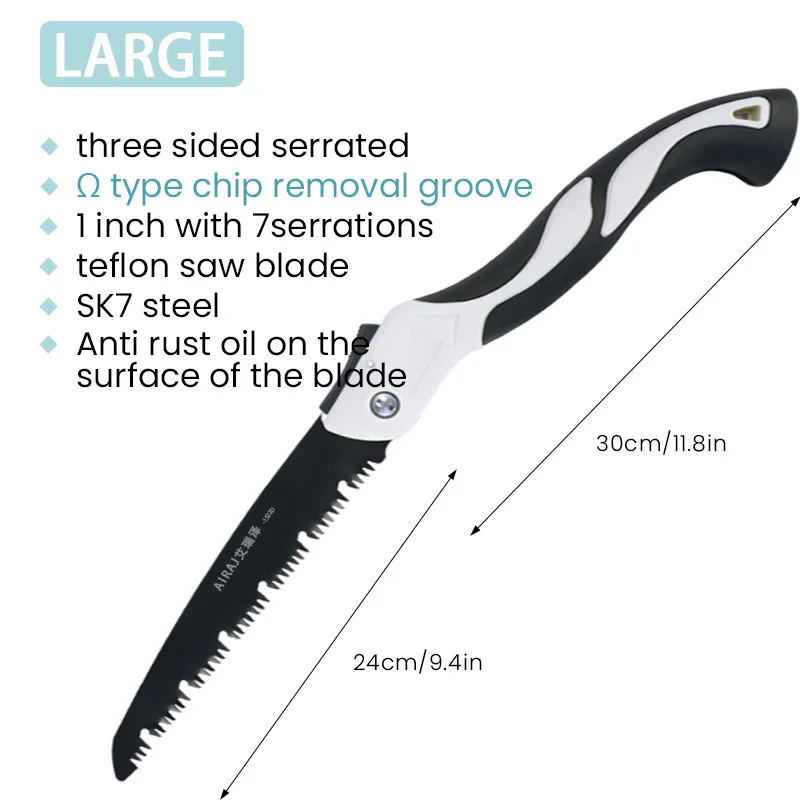 AIRAJ Large-Scale Woodworking Folding Saw Multifunction Cutting Wood Sharp Camping Garden Prunch Saw Tree Chopper KnifeHand Tool 2