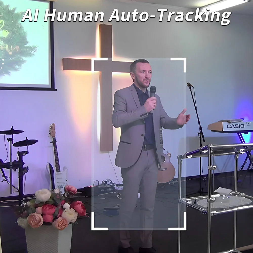 NDI Camera 4K60FPS Ai Auto Tracking POE Ptz Camera 12x 20x Optical Ptz SDI Cameras HDMI USB IP Live Streaming Camera For Church