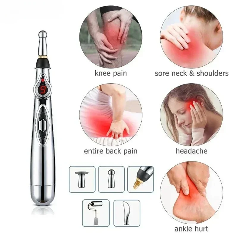 Electronic Acupuncture Pen Acupuncture Point Pen Therapy Electronic Energy Pain Relief Laser Head Back Neck Leg Body Massage