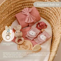 Baby Bad Set Decke Holz Bürste Meilensteine Geschenk – Bild 3